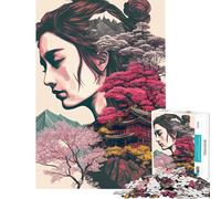 Rompecabezas de 1000 Piezas para Adolescentes diseño de Flores de Cerezo japonesas Ideal para Adultos y para Toda la Familia Un Juego desafiante y una verdadera Obra de Arte (50x75cm)
