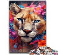 Rompecabezas de 1000 Piezas para Adolescentes, diseño de Flores de Puma, para Adultos, Juegos Divertidos, decoración de Pared, cumpleaños y Navidad (26x38cm)