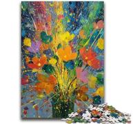 Rompecabezas de 1000 Piezas para Adolescentes, diseño de Flores en un jarrón, Juguete Educativo Intelectual descompresor, decoración (50x75cm)