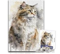 Rompecabezas de 1000 Piezas para Adolescentes, diseño de Gato American Curl, Juego para Mejorar la Memoria, Regalo de cumpleaños, tamaño 38x26cm