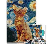 Rompecabezas de 1000 Piezas para Adolescentes diseño de Gato bajo Las Estrellas Ideal para Juegos educativos colección de Artistas 75x50cm