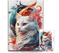Rompecabezas de 1000 Piezas para Adolescentes, diseño de Gato con IA o Gato Vectorial, Ideal para familias, tamaño 50x75cm