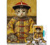 Rompecabezas de 1000 Piezas para Adolescentes, diseño de Gato de la dinastía Qing, para Adultos, Ideal para aliviar el estrés, desafío difícil, Regalo de Amigo Secreto, 26x38cm