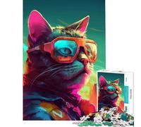 Rompecabezas de 1000 Piezas para Adolescentes diseño de Gato de Miami Ideal para Juegos educativos e intelectuales cumpleaños (tamaño 38x26cm)