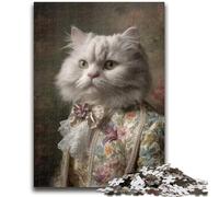 Rompecabezas de 1000 Piezas para Adolescentes, diseño de Gato de una Familia aristocrática Juego Familiar para aliviar el estrés, desafío difícil, colección de Artistas Bellas Artes (38x26cm)
