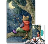 Rompecabezas de 1000 Piezas para Adolescentes diseño de Gato Pescador Ideal para el Aprendizaje y como Regalo para Toda la Familia 75x50cm