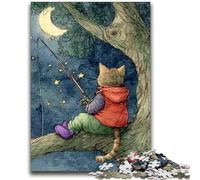 Rompecabezas de 1000 Piezas para Adolescentes, diseño de Gato Pescador, Juegos educativos, decoración del hogar, Regalo de cumpleaños, Arte de Pared, 38x26cm
