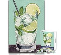 Rompecabezas de 1000 Piezas para Adolescentes, diseño de Gin Tonic, Acogedor y Relajante, Ideal para Interiores, Corte de precisión avanzado, tamaño 38x26cm