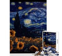 Rompecabezas de 1000 Piezas para Adolescentes diseño de Girasol de Vangogh antiestrés cumpleaños para Juegos educativos Actividades Divertidas en casa tamaño 50x75cm