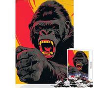 Rompecabezas de 1000 piezas para adolescentes diseño de gorila enojado ideal para hacer tú mismo regalo de cumpleaños juegos educativos con piezas aleatorias que encajan perfectamente (tamaño 50x75cm)