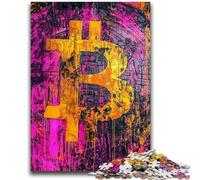 Rompecabezas de 1000 Piezas para Adolescentes, diseño de Grafiti de Bitcoin, Ideal para la interacción Entre Padres e Hijos y la reducción del estrés (75x50cm)