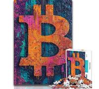 Rompecabezas de 1000 Piezas para Adolescentes, diseño de Grafiti de Bitcoin, Ideal para Pasar el Tiempo Libre en casa, con Papá Noel (38x26cm)
