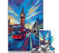 Rompecabezas de 1000 Piezas para Adolescentes, diseño de Grafiti del Big Ben, para Adultos, Ideal para estimular la Inteligencia, Juguetes adictivos para la decoración del hogar (tamaño 75x50cm)