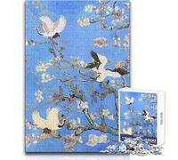 Rompecabezas de 1000 Piezas para Adolescentes, diseño de grúas de Almendro en Flor, cumpleaños 50x75cm