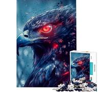 Rompecabezas de 1000 Piezas para Adolescentes diseño de halcón de Ojos Rojos Juguetes educativos Juego Imposible desafío difícil Regalo de cumpleaños (tamaño 38x52cm)