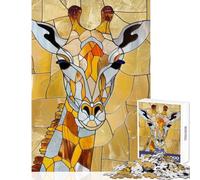 Rompecabezas de 1000 Piezas para Adolescentes diseño de Jirafa decoración Dorada Juguete Educativo Regalo de cumpleaños Carrera de Velocidad Manual (50x75cm)