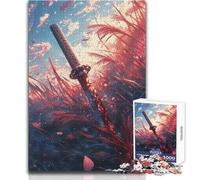 Rompecabezas de 1000 Piezas para Adolescentes, diseño de Katana de Juncos carmesí, Tardes relajantes, Ajuste, Corte de precisión, Juguete para Jugar, tamaño 38x52cm