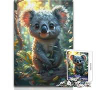 Rompecabezas de 1000 Piezas para Adolescentes, diseño de Koala de Dibujos Animados, Ideal para aliviar el estrés, Juguete de Corte ultrapreciso, tamaño 50x75cm