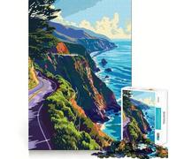 Rompecabezas de 1000 Piezas para Adolescentes,diseño de la Costa de Big Sur,Arte,Corte preciso,decoración,Juguete para ejercitar el Cerebro,Juego de Paz,Regalo Divertido de Navidad (38x52cm)