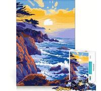 Rompecabezas de 1000 Piezas para Adolescentes,diseño de la Costa de Big Sur,Arte,Corte preciso,decoración,Juguete para ejercitar el Cerebro,Juego de Paz,Regalo Divertido de Navidad (38x26cm)