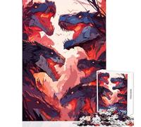 Rompecabezas de 1000 Piezas para Adolescentes diseño de la dinastía Dino Ideal para Decorar el hogar Regalos para Mujeres y Hombres Juegos Divertidos desafío Educativo tamaño 38x26cm