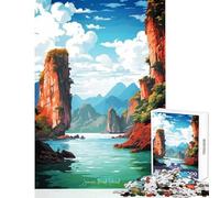 Rompecabezas de 1000 Piezas para Adolescentes diseño de la Isla de James Bond Familia colección de Artistas tamaño 38x26cm
