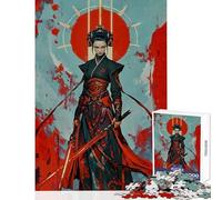 Rompecabezas de 1000 Piezas para Adolescentes diseño de la Reina Samurái de la Luna de Sangre Juego práctico con póster a Juego y Hoja de Trivia tamaño 38x52cm