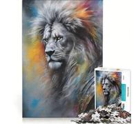 Rompecabezas de 1000 Piezas para Adolescentes diseño de león Leo Juguetes antiestrés Ideales para la diversión Familiar y como Regalo para Amigos y Familiares 38x52cm