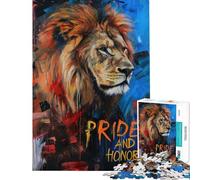 Rompecabezas de 1000 Piezas para Adolescentes diseño de león Orgullo y Honor Ideal para Adultos para Toda la Familia decoración del hogar cumpleaños (tamaño 38x52cm)