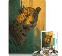 Rompecabezas de 1000 Piezas para Adolescentes, diseño de Leopardo de fantasía Interacción Entre Padres e Hijos para Reducir el estrés (tamaño 75x50cm)