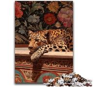 Rompecabezas de 1000 Piezas para Adolescentes, diseño de Leopardo, Ideal para aliviar el estrés, Toda la Familia, 26x38cm