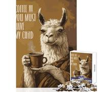 Rompecabezas de 1000 Piezas para Adolescentes diseño de Llama café Meme decoración del hogar Juguetes Regalos para Mujeres y Hombres Juegos Divertidos desafío Educativo tamaño 50x75cm