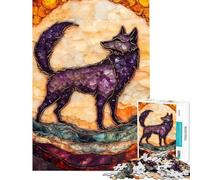 Rompecabezas de 1000 Piezas para Adolescentes diseño de Lobo Amatista Mosaico Ideal para Hacer tú Mismo para Pasar el Tiempo en casa Durante Las Vacaciones e interactuar con tu Hijo (tamaño 50x75cm)