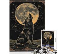 Rompecabezas de 1000 Piezas para Adolescentes diseño de Lobo Aullando Cartas del Tarot Juguete Educativo Regalo para Mujeres y Hombres Juego Imposible Cada Pieza es única Tamaño 50x75cm