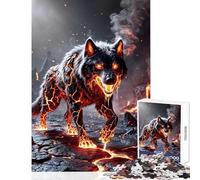 Rompecabezas de 1000 Piezas para Adolescentes diseño de Lobo de Lava Elemental Juguetes de decoración para el hogar Regalos de cumpleaños Juego Imposible para cumpleaños y Navidad tamaño 38x52cm