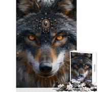 Rompecabezas de 1000 Piezas para Adolescentes diseño de Lobo Espiritual Ideal para Decorar el hogar Regalos de cumpleaños Juegos relajantes desafío Educativo (tamaño 38x52cm)