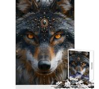 Rompecabezas de 1000 Piezas para Adolescentes diseño de Lobo Espiritual Juguetes antiestrés Regalos para Mujeres y Hombres Juegos educativos Actividades Divertidas en casa (tamaño 38x26cm)
