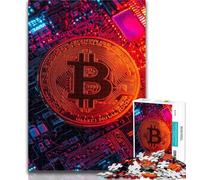 Rompecabezas de 1000 Piezas para Adolescentes, diseño de Logotipo de Bitcoin, Juego de Preguntas y respuestas, decoración de Pared, cumpleaños y Navidad, 50x75cm