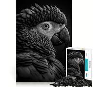 Rompecabezas de 1000 Piezas para Adolescentes,diseño de Loro Blanco y Negro,decoración de Corte preciso,Juguete para ejercitar la Mente,Juego de Paz,Regalo Divertido de Navidad (38x52cm)