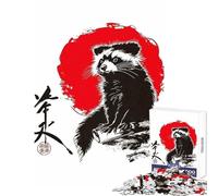 Rompecabezas de 1000 Piezas para Adolescentes diseño de Mapache japonés Juguetes antiestrés Regalos de Amigo Secreto Juego de ingenio Lista de Deseos con Papá Noel tamaño 50x75cm