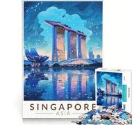 Rompecabezas de 1000 Piezas para Adolescentes, diseño de Marina Bay Sands en Singapur, decoración de Pared con Juguetes, para Mejorar la Memoria, cumpleaños y Navidad 50x75cm