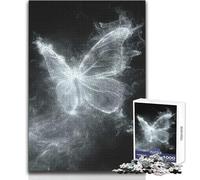 Rompecabezas de 1000 Piezas para Adolescentes, diseño de Mariposa Fantasma Blanca, Ideal para Momentos de Relax, Troquelado de precisión Fina, tamaño 38x52cm