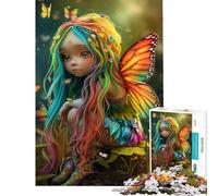 Rompecabezas de 1000 Piezas para Adolescentes diseño de Mariposa y Hada un Reto para completar en Familia Juguete antiestrés para Mayores de 14 años (38x26cm)