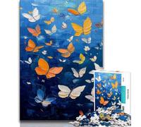 Rompecabezas de 1000 Piezas para Adolescentes, diseño de Mariposas al óleo, Ideal para familias, Juegos antiestrés, desafíos difíciles, Regalos de Amigo Secreto, 75x50cm