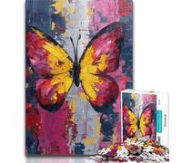 Rompecabezas de 1000 Piezas para Adolescentes, diseño de Mariposas al óleo, Ideal para familias, Juegos antiestrés, desafíos difíciles, Regalos de Amigo Secreto, 75x50cm