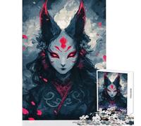 Rompecabezas de 1000 Piezas para Adolescentes diseño de máscara de espíritu de Zorro Juguetes Digitales para Hacer tú Mismo Regalos de cumpleaños Juego de ingenio Adecuado para decoración