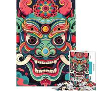 Rompecabezas de 1000 Piezas para Adolescentes diseño de máscara Japonesa Oni Yokai Ideal para cumpleaños Navidad o Vacaciones en casa Juguete Educativo para Pasar el rato Apto para Mayores de 14 años