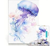 Rompecabezas de 1000 Piezas para Adolescentes, diseño de Medusas en Acuarela, Juegos Familiares, diversión para Toda la Familia, colección de Artistas, Bellas Artes 50x75cm