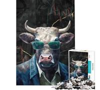 Rompecabezas de 1000 Piezas para Adolescentes diseño de Mercado de toros Juguetes educativos Obras de Arte Regalo Corte de precisión (tamaño 38x52cm)