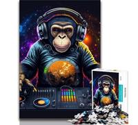 Rompecabezas de 1000 Piezas para Adolescentes diseño de Monkey DJ Ideal como decoración de Pared o Regalo de cumpleaños para Amigos y para la Oficina en casa 75x50cm